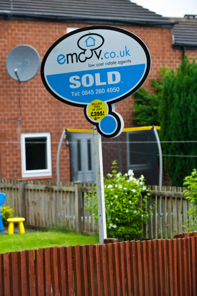 House sold sign in Leeds West Yorkshire England UK